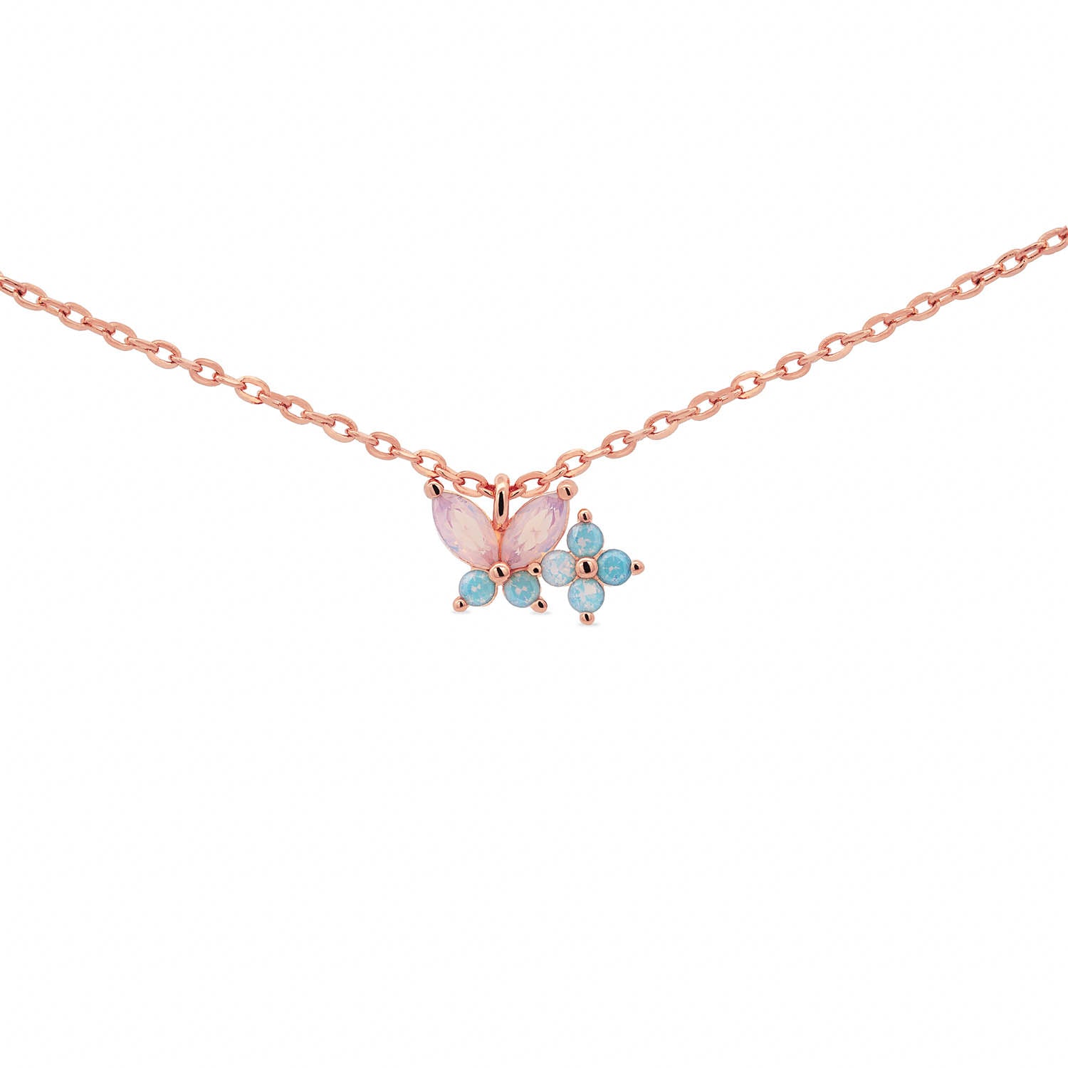 Rosegokd shops butterfly necklace