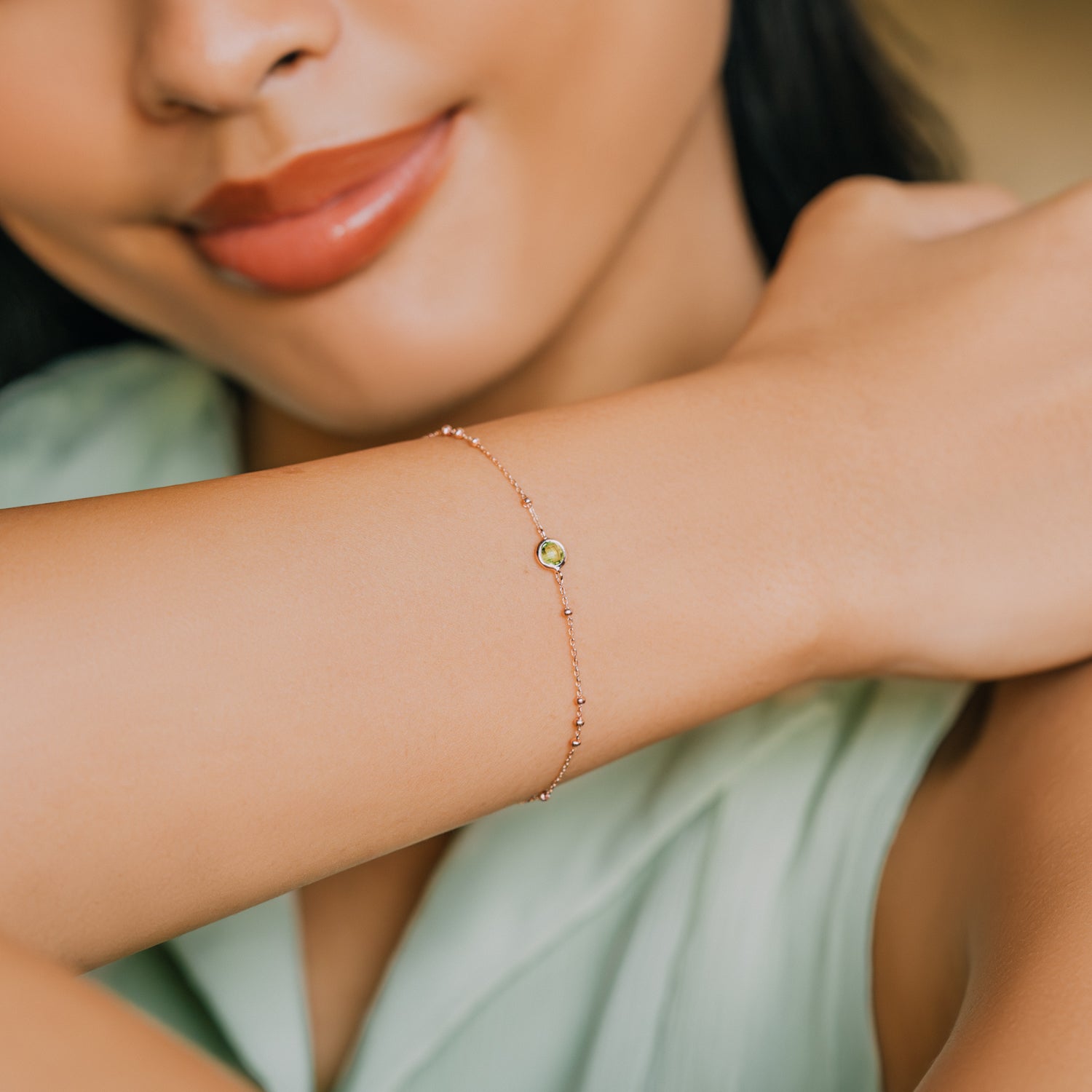 Dainty rose deals gold bracelet