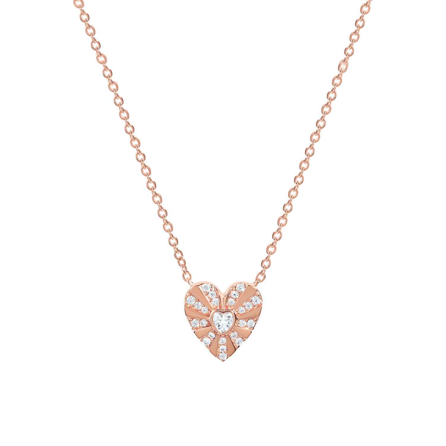 Bright and charming in necklace in rose gold with cubic zirconia.