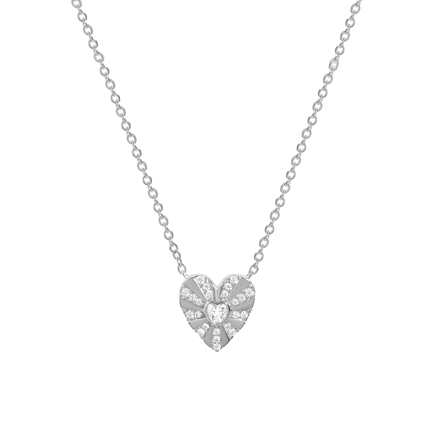 Bright and charming in necklace in 925 silver with cubic zirconia.