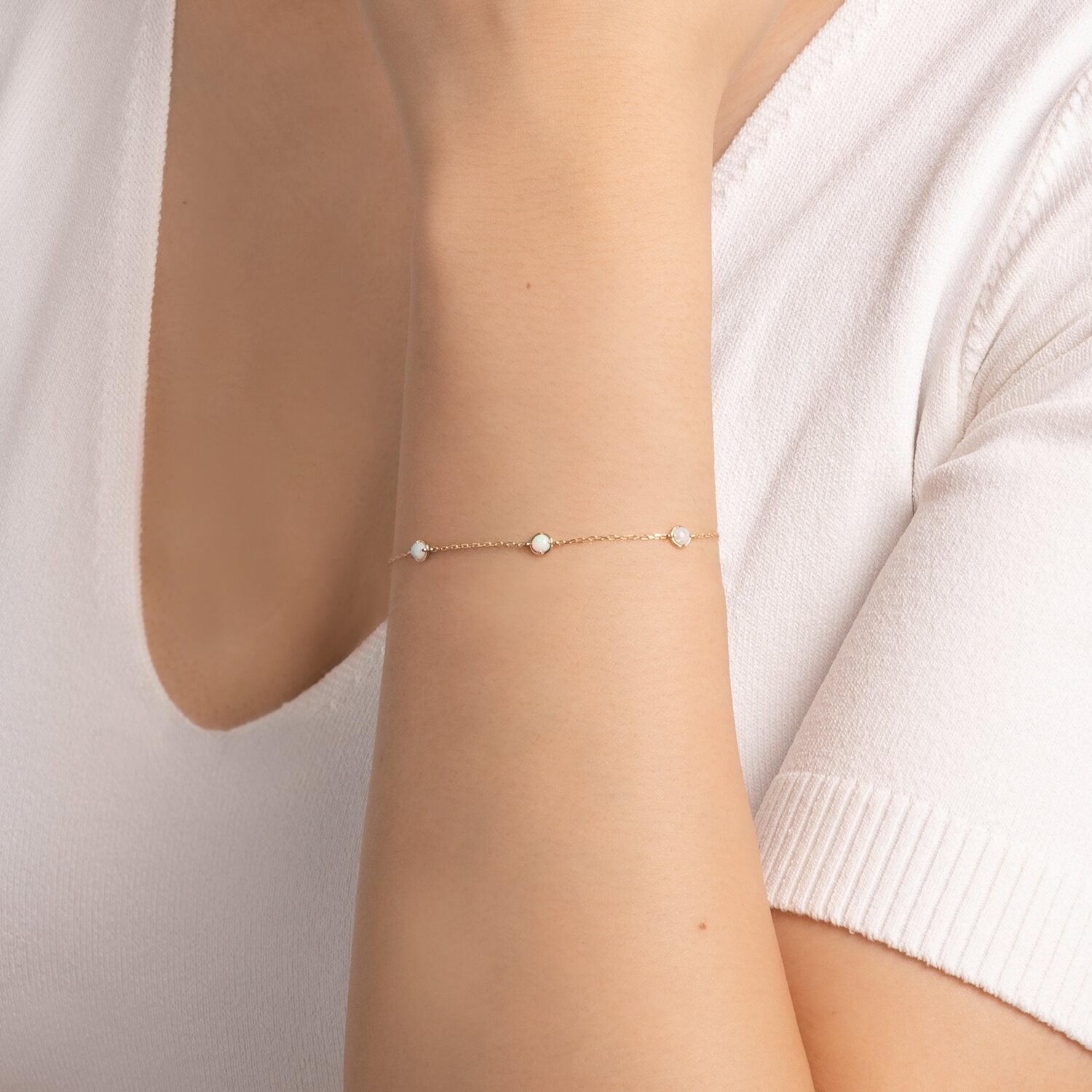 Dainty on sale opal bracelet